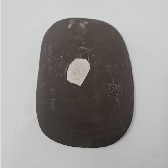 Vintage 1990s Colonial Williamsburg Mocha Redware Slipware Oblong Trencher Bowl - Picture 6 of 6